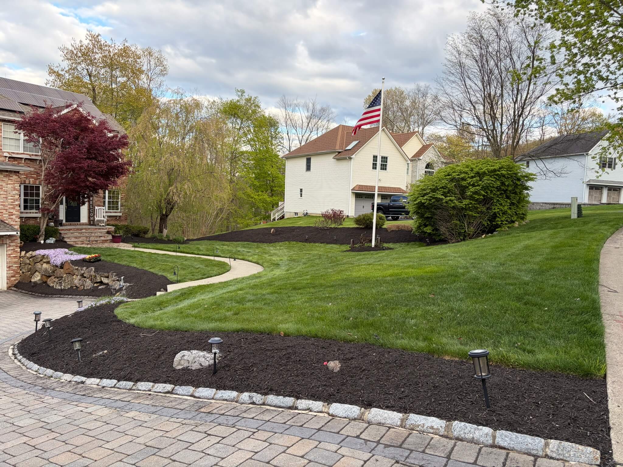 Finished landscaping work by Dreamscape Home Services